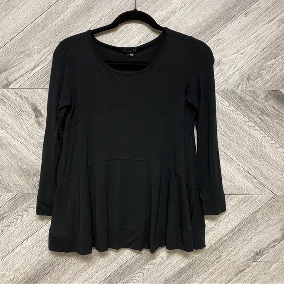 Theory | Black Tiered Swing Tee Shirt Smal Petite - Picture 1 of 4